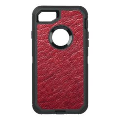 Red Faux Leather Professional OtterBox Defender iPhone 7 Case