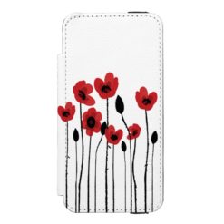 Red Poppies iPhone 5S Incipio Wallet Case