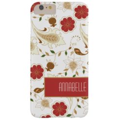 Red Retro Flower Barely There iPhone 6 Plus Case
