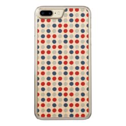Red White and Blue Patriotic Polka Dots Carved iPhone 7 Plus Case