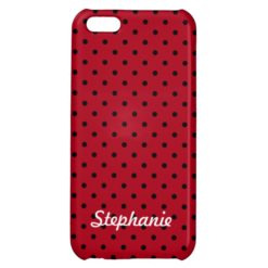 Red and Black Polka Dots Case For iPhone 5C