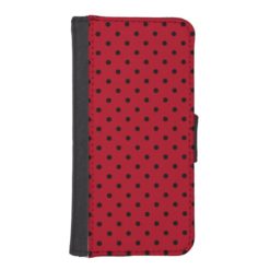 Red and Black Polka Dots iPhone SE/5/5s Wallet Case