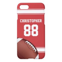 Red and White Stripes Jersey Grid Iron Football iPhone 7 Case