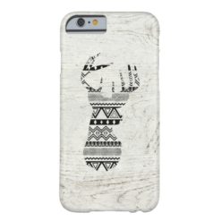 Retro Aztec Deer Head Black White Vintage Wood Barely There iPhone 6 Case