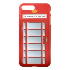 Retro British Telephone Booth Red Personalized iPhone 7 Plus Case