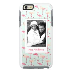 Retro Flamingo Pattern | Add Your Photo & Name OtterBox iPhone 6/6s Plus Case