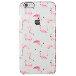 Retro Flamingo Pattern Clear iPhone 6 Plus Case