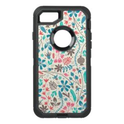 Retro Floral Pattern OtterBox Defender iPhone 7 Case