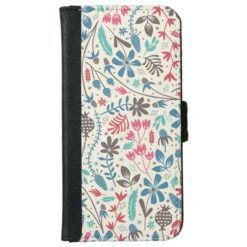 Retro Floral Pattern iPhone 6 Wallet Case