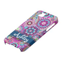 Retro Floral Pattern with Name iPhone SE/5/5s Case