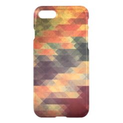 Retro Geometric Bold Stripes Worn Colors iPhone 7 Case