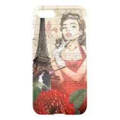 Retro Pinup Girl Vintage Paris Collage iPhone 7 Case