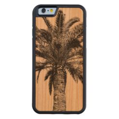 Retro Tropical Island Palm Tree Black and White Carved Cherry iPhone 6 Bumper