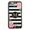 Romantic Floral Black White Stripes Monogram OtterBox iPhone 6/6s Plus Case