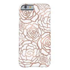 Rose Gold Faux Foil | White Floral Lattice Barely There iPhone 6 Case