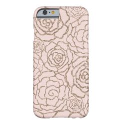 Rose Gold Faux Glitter | Blush Pink Floral Lattice Barely There iPhone 6 Case