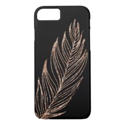 Rose Gold Faux Glitter FeatheriPhone 7 Case