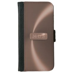 Rose Gold Faux Name Plate iPhone Wallet Case