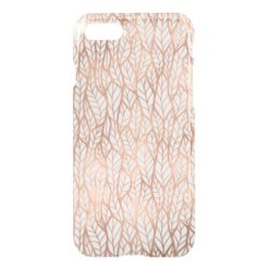 Rose Gold Leaves Transparent Pattern iPhone 7 Case