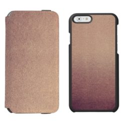 Rose Gold Ombre Glitter Sand Look Pink iPhone 6/6s Wallet Case
