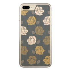 Rose Vine Pattern Blues Golds White Carved iPhone 7 Plus Case