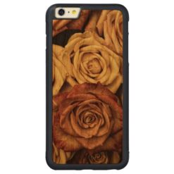 Roses in Sepia Tone Carved Cherry iPhone 6 Plus Bumper Case