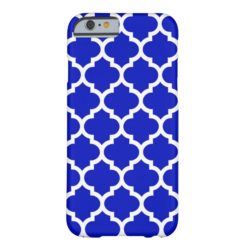 Royal Blue White Moroccan Quatrefoil Pattern #5 Barely There iPhone 6 Case