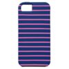 Royal Blue and Hot Pink Stripes Pattern iPhone SE/5/5s Case