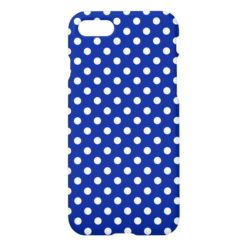 Royal Blue and White Polka Dot iPhone 7 Case