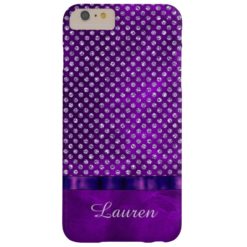 Royal Purple Silver Gem Personalized Barely There iPhone 6 Plus Case