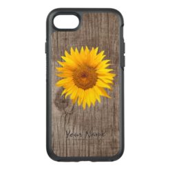 Rustic Sunflower Barn Wood with Name Vintage OtterBox Symmetry iPhone 7 Case