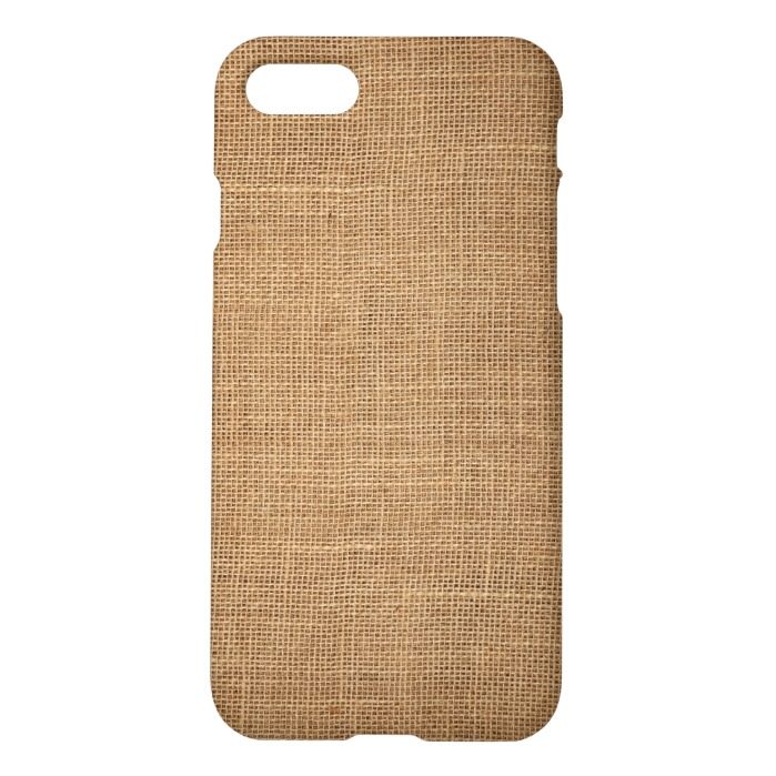 Rustic iPhone 7 Case with brown canvas