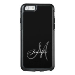 SIMPLE BLACK GREY YOUR MONOGRAM YOUR NAME OtterBox iPhone 6/6S CASE
