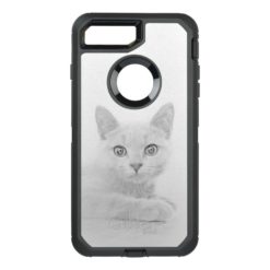 SUPER CUTE Kitten Portrait Scottish Fold Cat OtterBox Defender iPhone 7 Plus Case