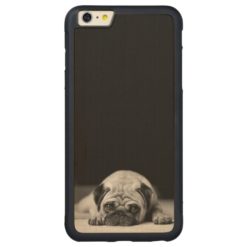 Sad Pug Carved Maple iPhone 6 Plus Bumper Case