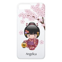 Sakura Kokeshi Doll - Cute Japanese Geisha Girl iPhone 7 Plus Case