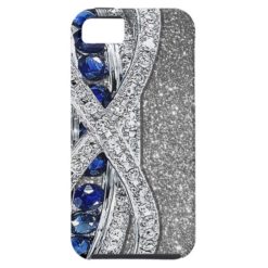 Sapphire and White Diamond Bling Bling Design iPhone SE/5/5s Case