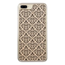 Scroll Damask Pattern Black Carved iPhone 7 Plus Case