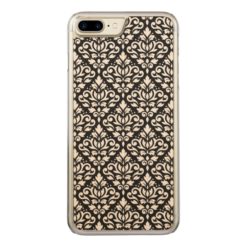 Scroll Damask Pattern on Black Carved iPhone 7 Plus Case