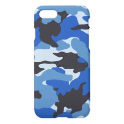 Sea Blue Camo Cool Camouflage Pattern Glossy iPhone 7 Case
