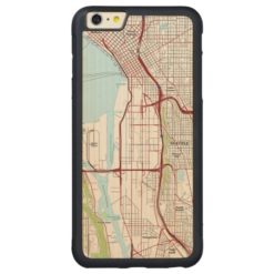 Seattle Topographic City Map Carved Maple iPhone 6 Plus Bumper Case
