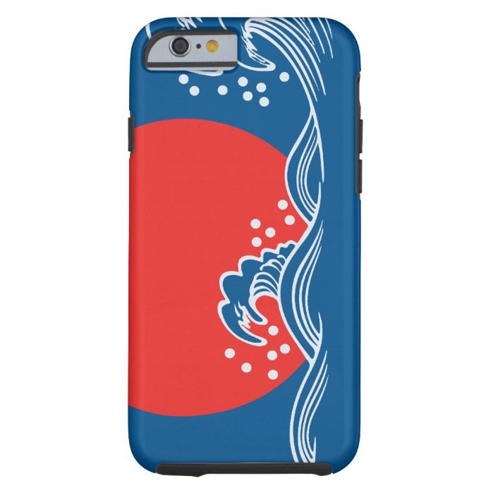 Setting sun on blue waves design iPhone 6 case