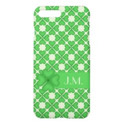 Shamrock leaf Clover Hearts pattern Customizable iPhone 7 Plus Case