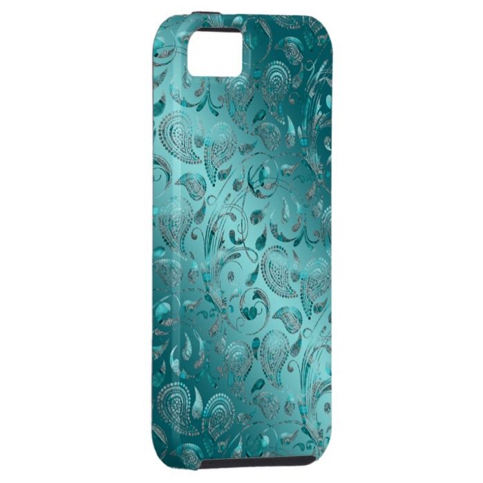 Shiny Paisley Turquoise iPhone SE/5/5s Case