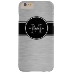 Silver Black Personalized Monogram Barely There iPhone 6 Plus Case