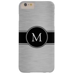 Silver Black White with Your Monogram Barely There iPhone 6 Plus Case