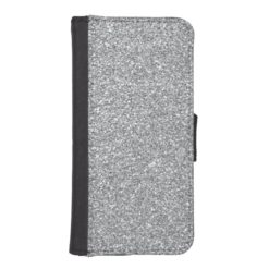 Silver Faux glitter iPhone "5 5s" wallet case