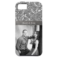 Silver Glitter Design Personalized Photo iPhone SE/5/5s Case
