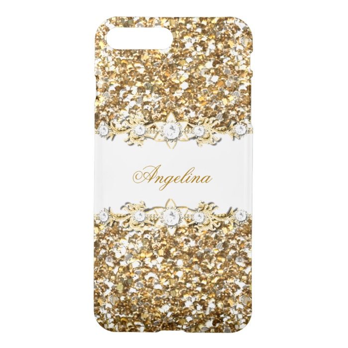 Silver White Gold Faux Diamond Jewel Glitter iPhone 7 Plus Case