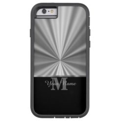 Silver faux metallic black monogram tough xtreme iPhone 6 case
